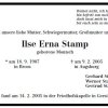 Montsch Ilse Erna 1907-2005 Todesanzeige